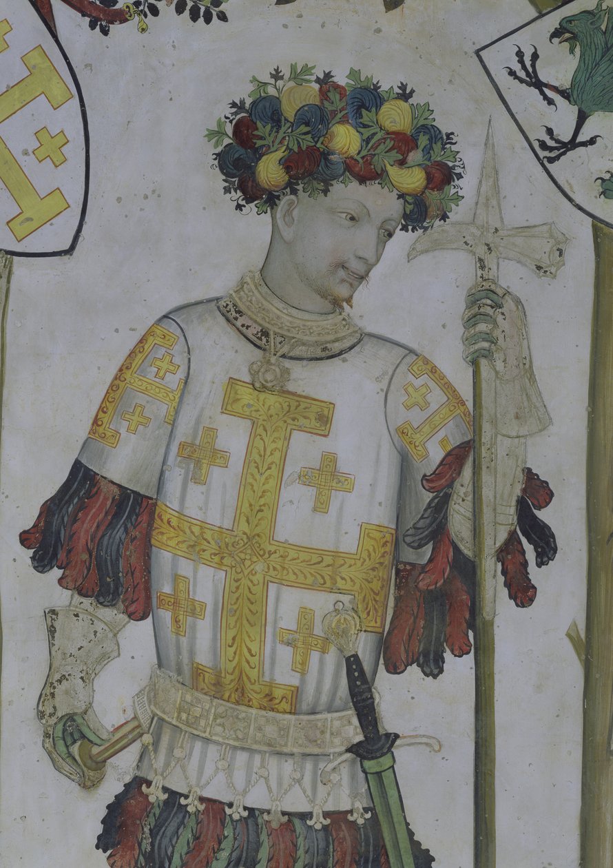 The Nine Worthies, detalje af Godfrey de Bouillon (c.1060-1100) 1418-30 sverige av Giacomo Jaquerio