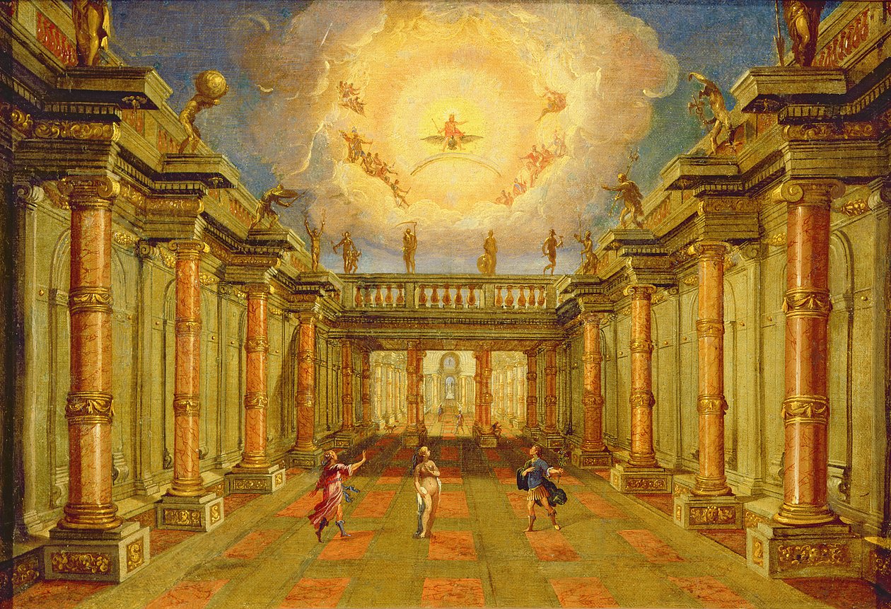 Akt II, scen X: gården till kungen av Naxos av Giacomo Torelli