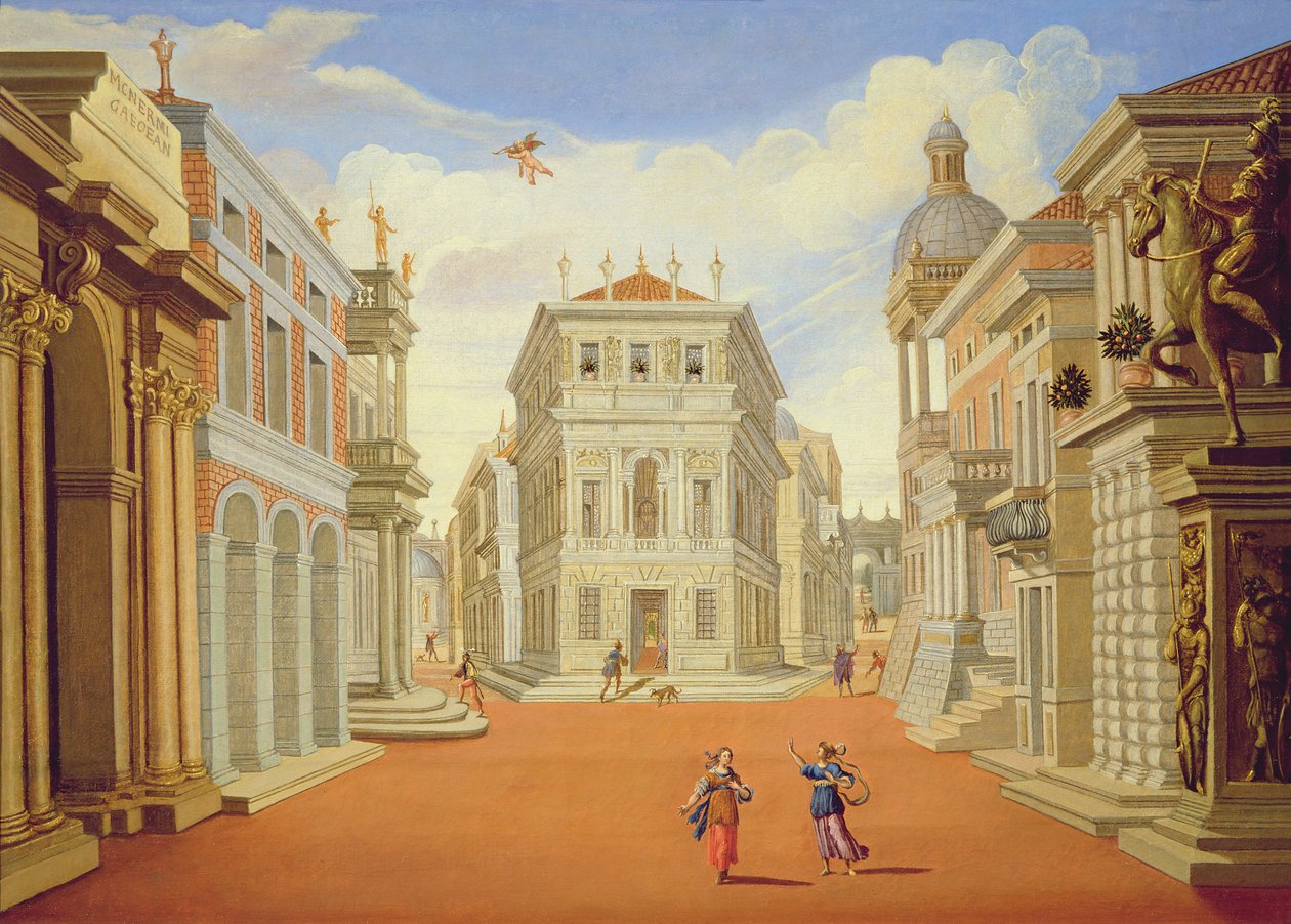 Akt II, scener I och VIII av Giacomo Torelli
