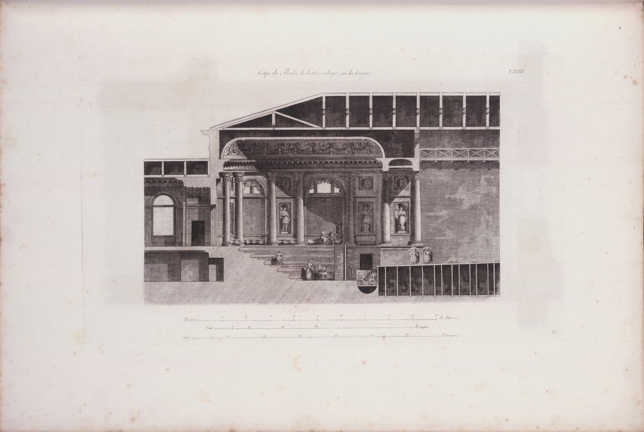 Tvärsnitt av Hermitageteaterns hörsal, 1783 av Giacomo Antonio Domenico Quarenghi