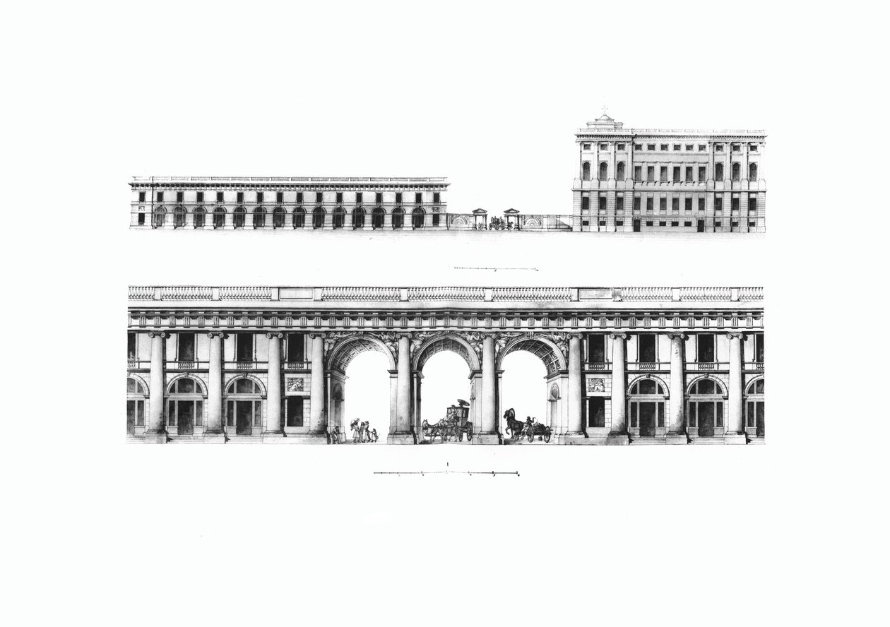 Design av His Imperial Majestys egna kabinettskansli i Petersburg, 1802 av Giacomo Antonio Domenico Quarenghi