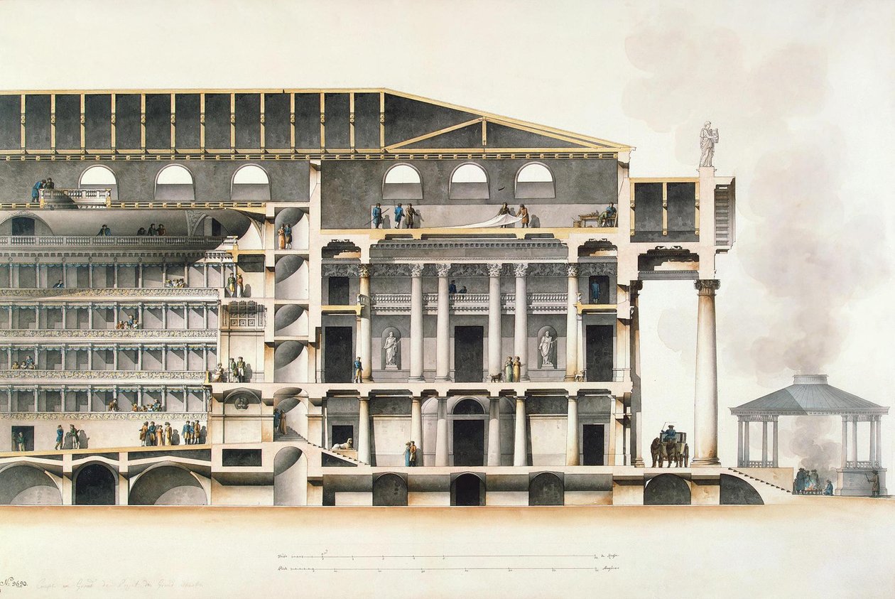 Saint Petersburg Imperial Bolshoi Kamenny Theatre, tidigt 1800-tal av Giacomo Antonio Domenico Quarenghi