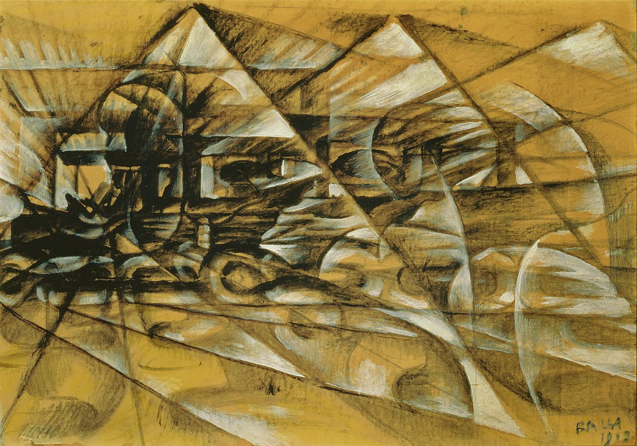 Hastigheten på en bil av Giacomo Balla