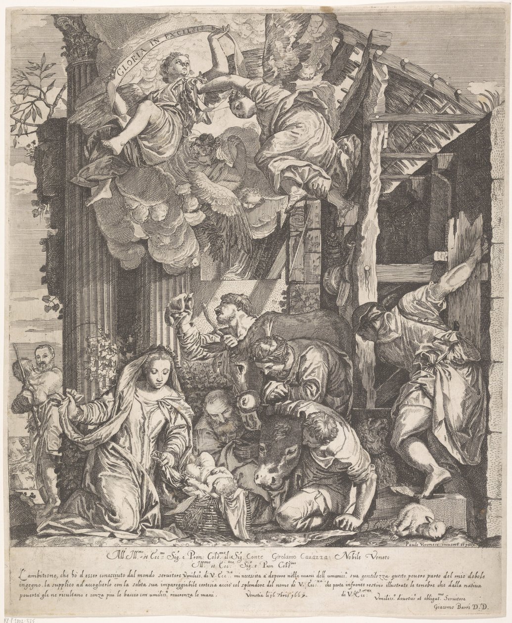 Tillbedjan av herdarna av Giacomo Barri