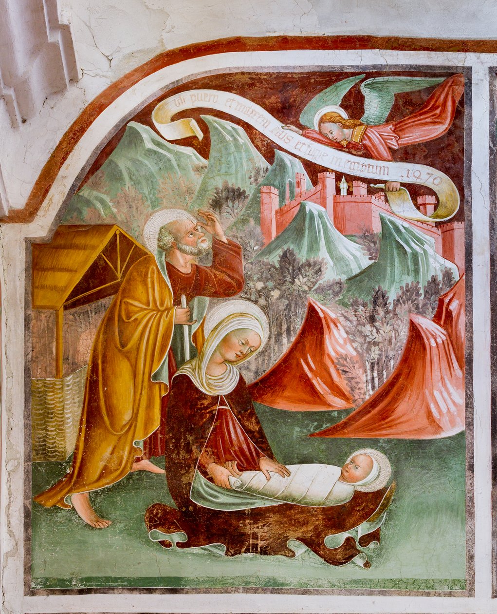 Giftermål i Kana, detalj från Jesu liv av Giacomo Borlone de Buschis