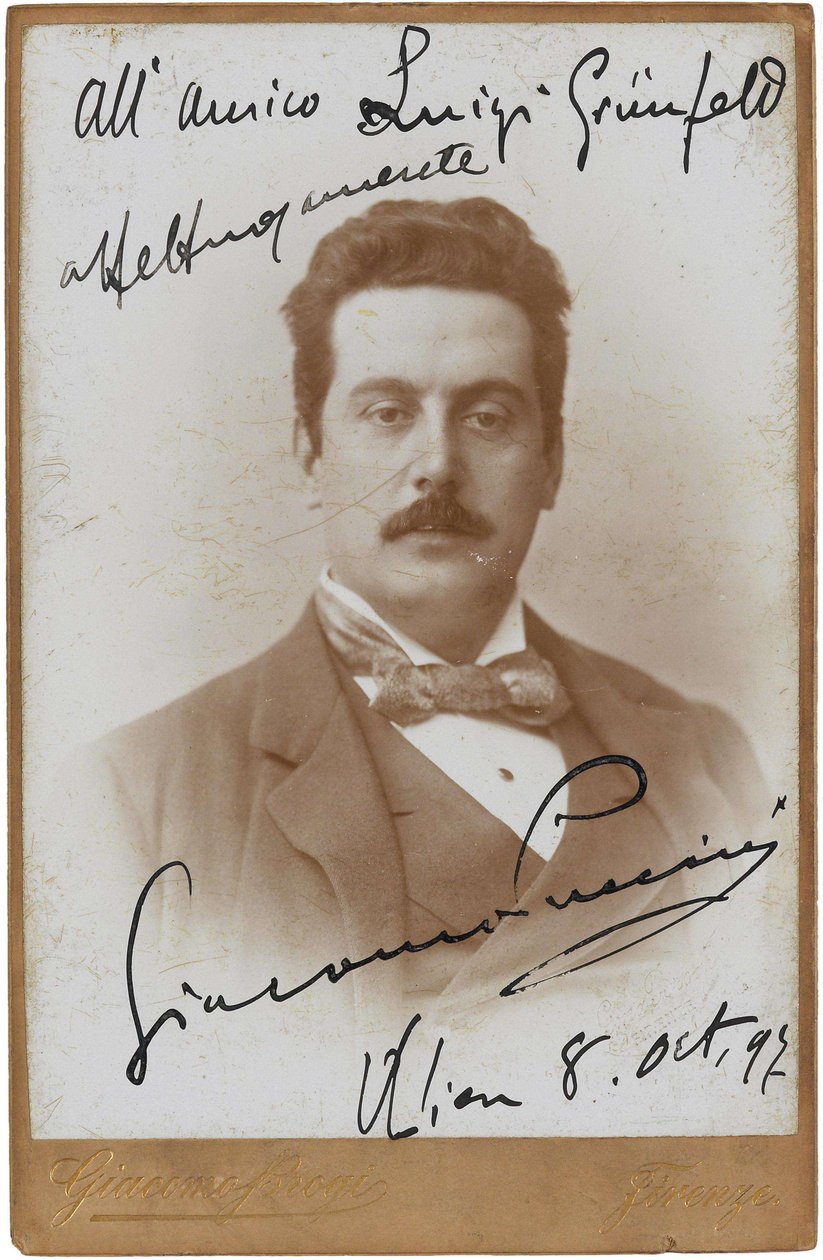 Porträtt av kompositören Giacomo Puccini 1858-1924, 1897. av Giacomo Brogi