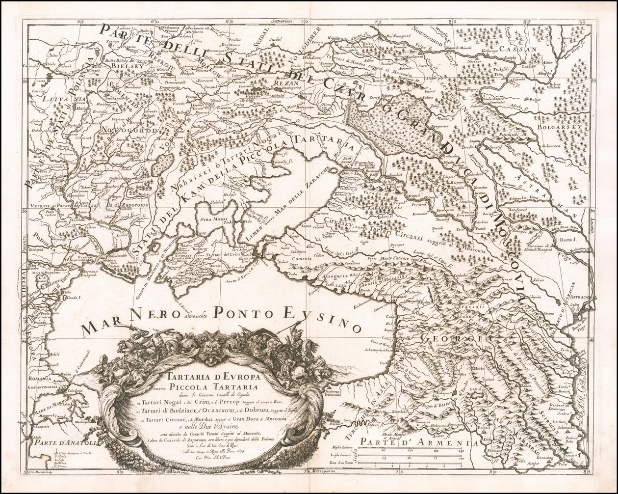 1684 års karta över Lilla Tartariet av Giacomo Cantelli da Vignola av Giacomo Cantelli