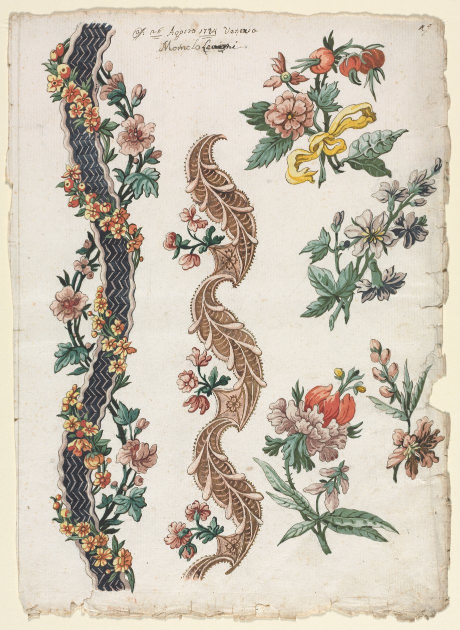 Blommönster och blomband av Giacomo Cavenezia