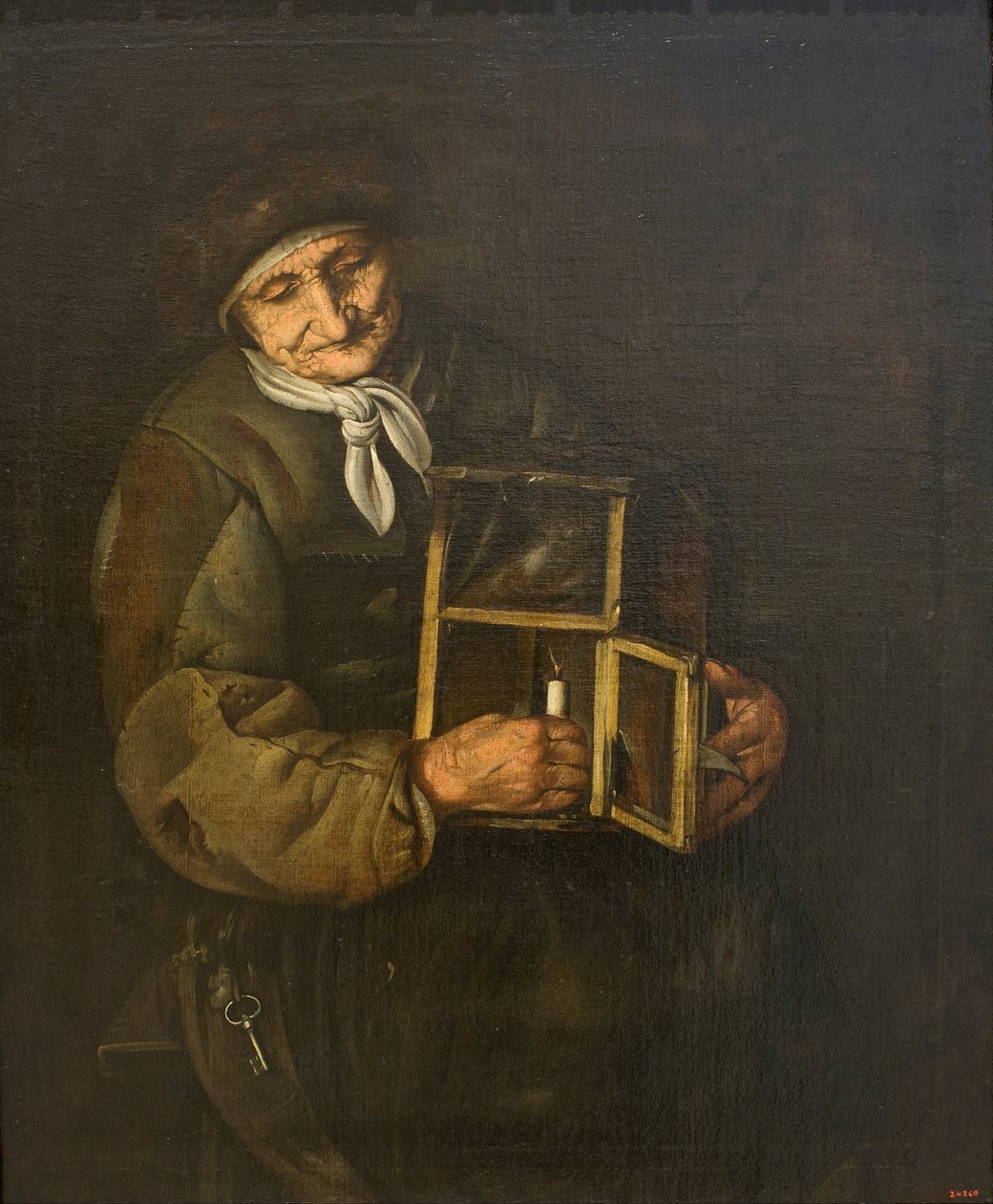 Old Woman with a Lamp av Giacomo Francesco Cipper
