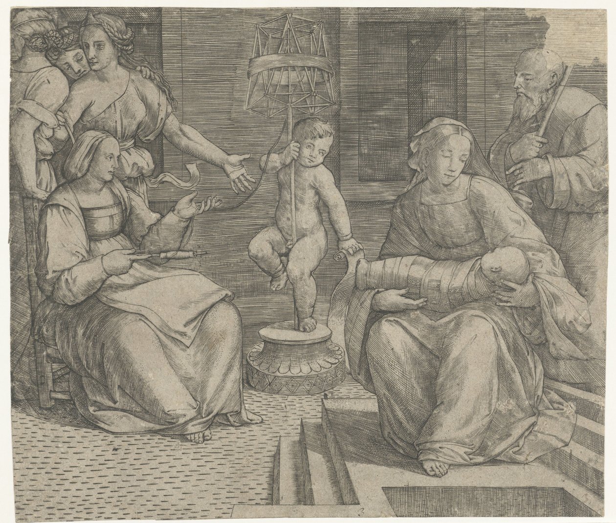 Helig familj med Elisabeth och Johannes Döparen av Giacomo Francia