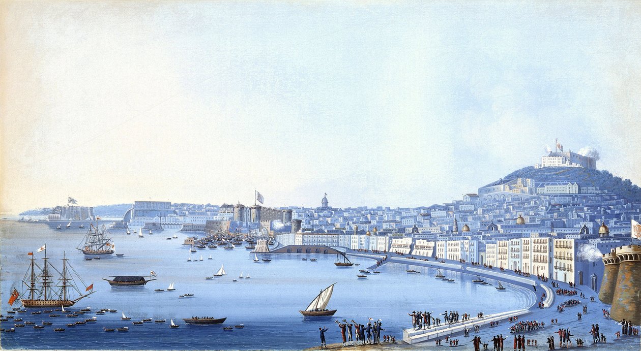 Konteramiral Horatio Nelsons (1758-1805) ankomst till Neapel (Italien) den 22 september av Giacomo Guardi