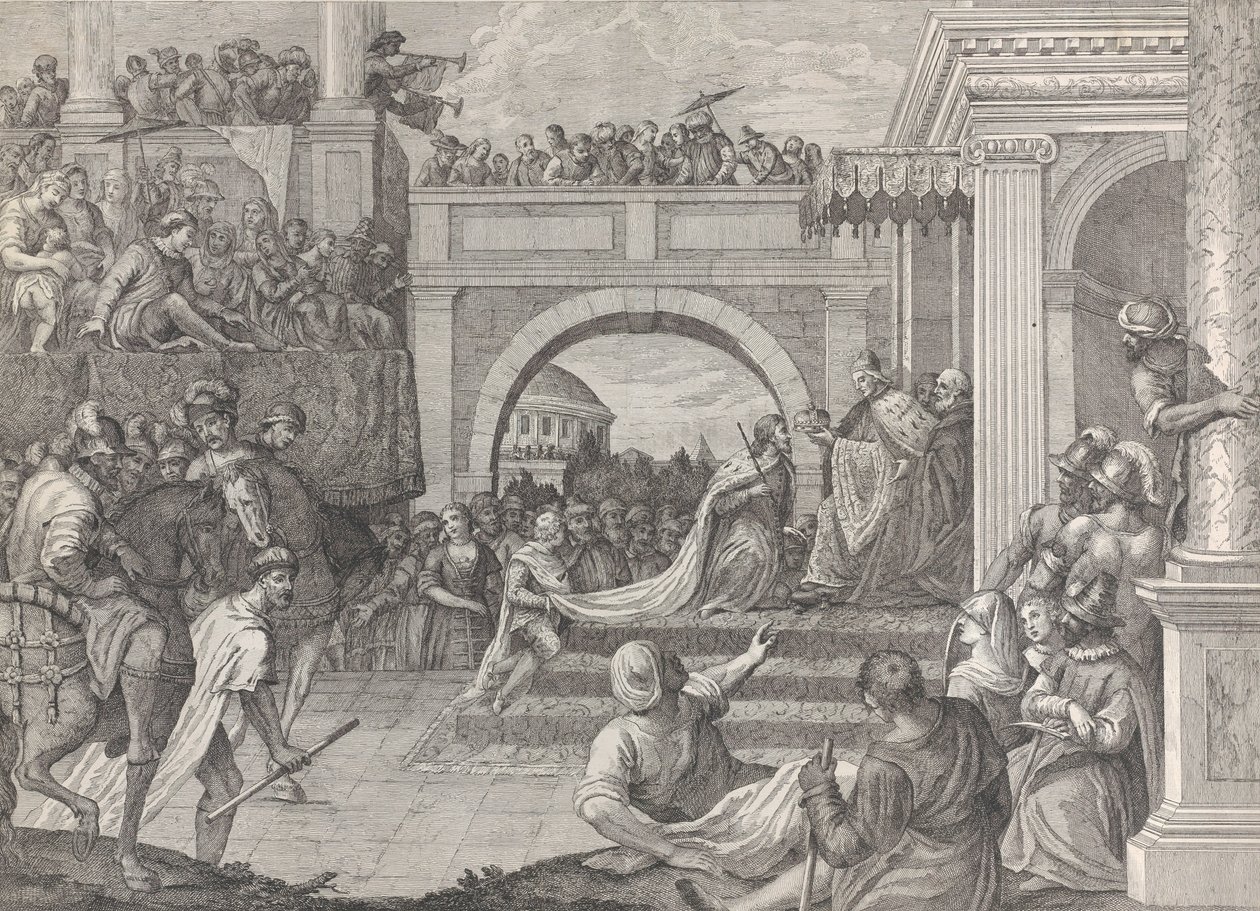 Doge Enrico Dandolo kröner Baldovino till den första kejsaren av det latinska riket Constanti..., 1745-94. av Giacomo Leonardis