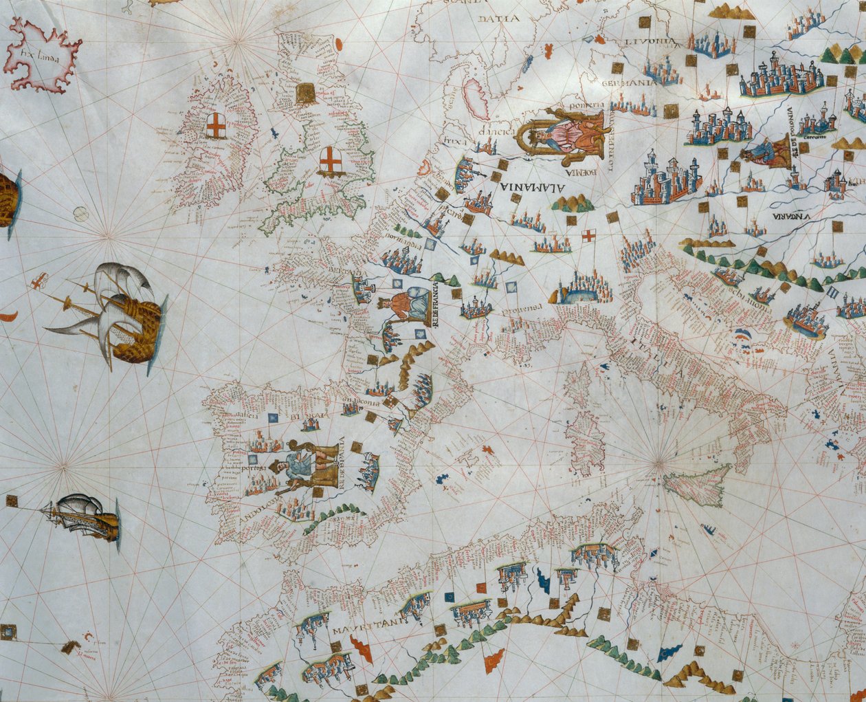 En sjökarta, 1564 av Giacomo Maggiolo