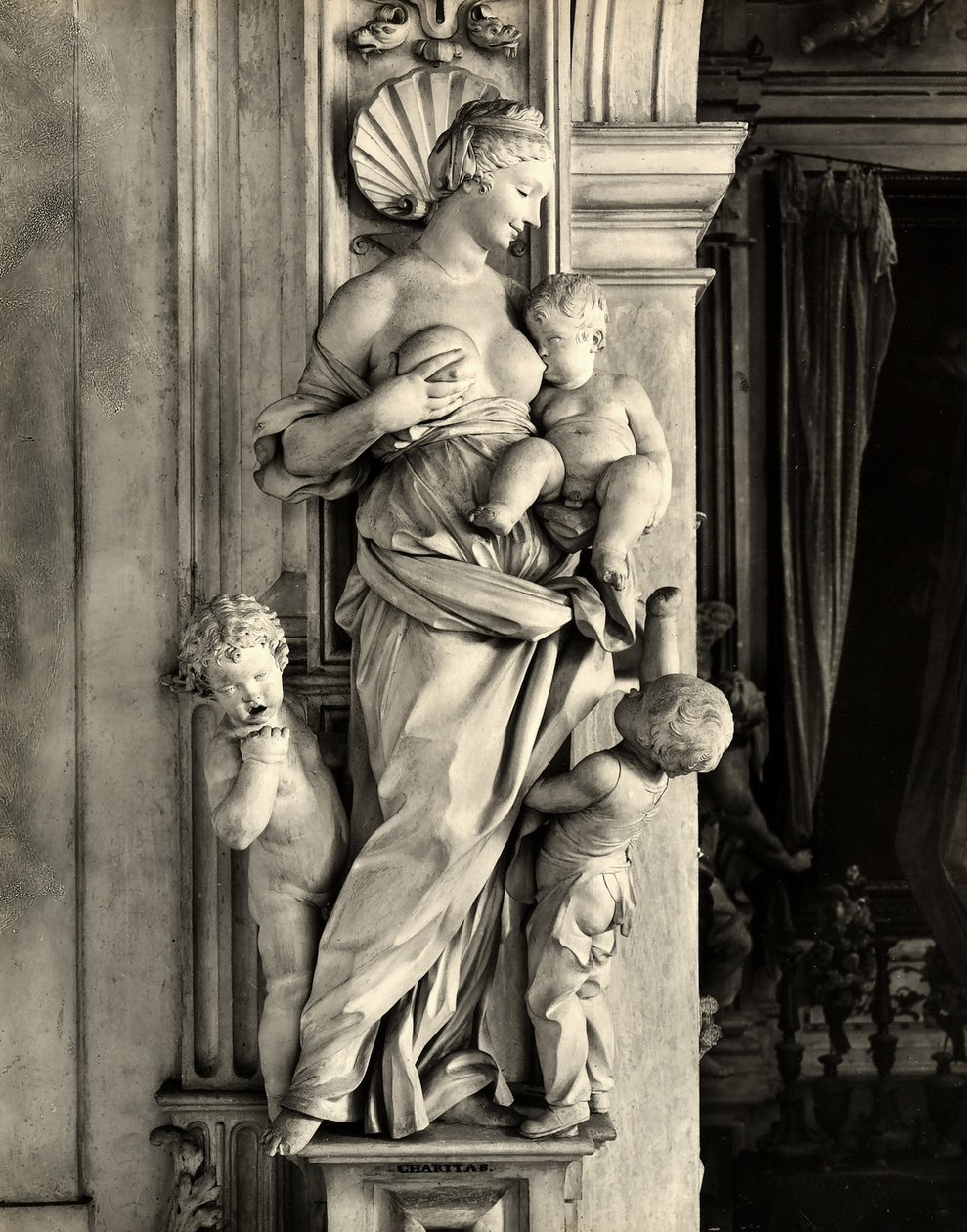 Välgörenhet (gips) av Giacomo Serpotta