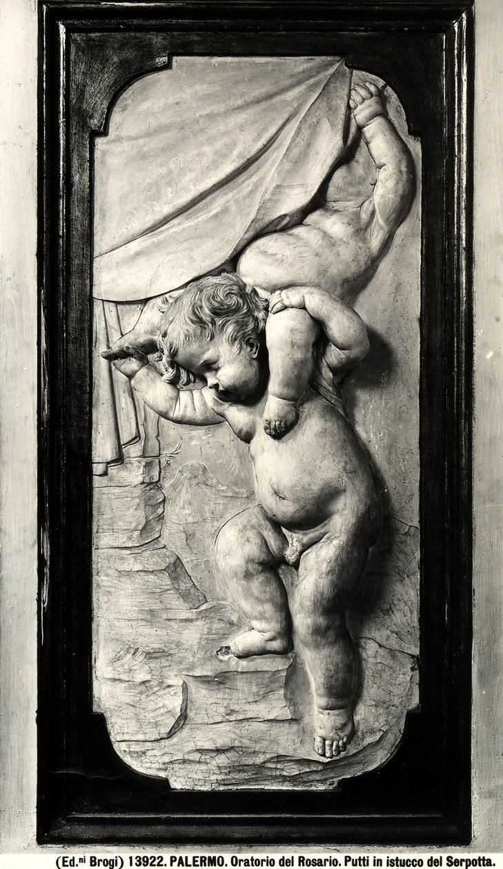 Två putti (gips) av Giacomo Serpotta