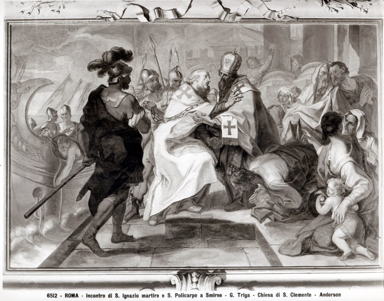 Mötet mellan St. Ignatius av Antiokia (d.c.107 AD) och Saint Polycarp of Smyrna (c.69-c.155 AD) av Giacomo Triga