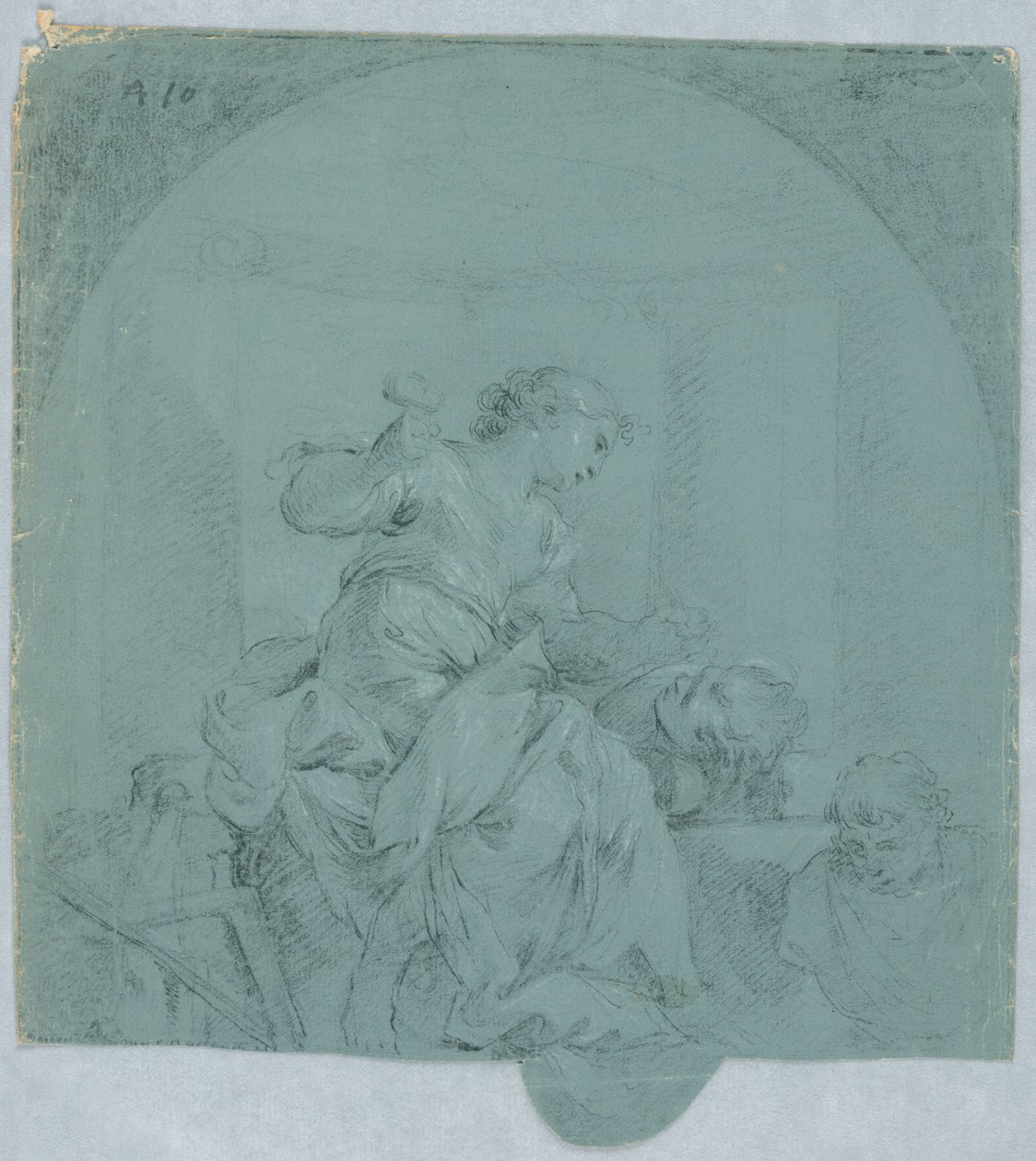 Design för Allegory of Sculpture av Giacomo Zampa
