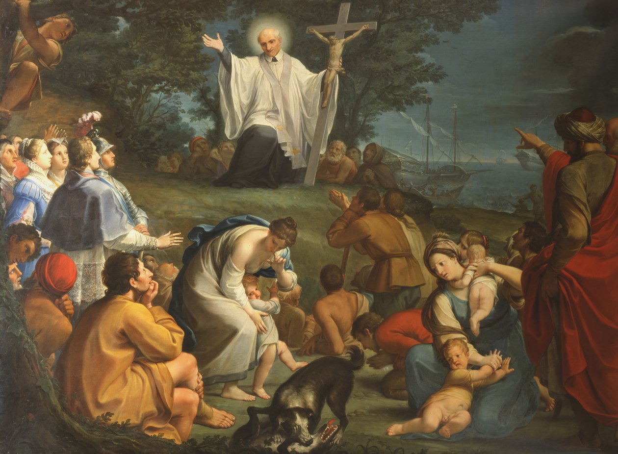 Predikan av Saint Vincent de Paul av Giacomo Zoboli