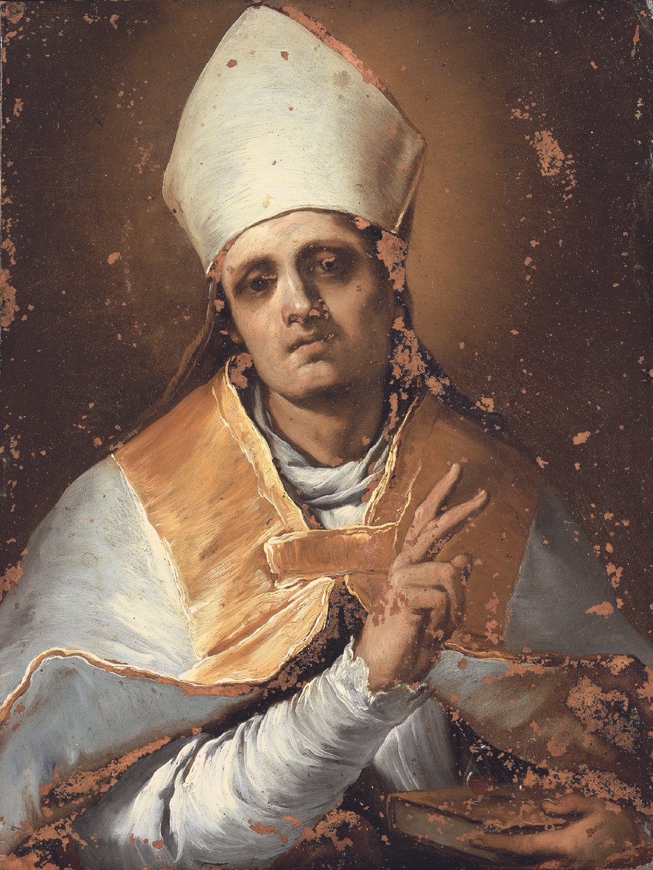 Sankt Januarius (olja på koppar) av Giacomo del Po