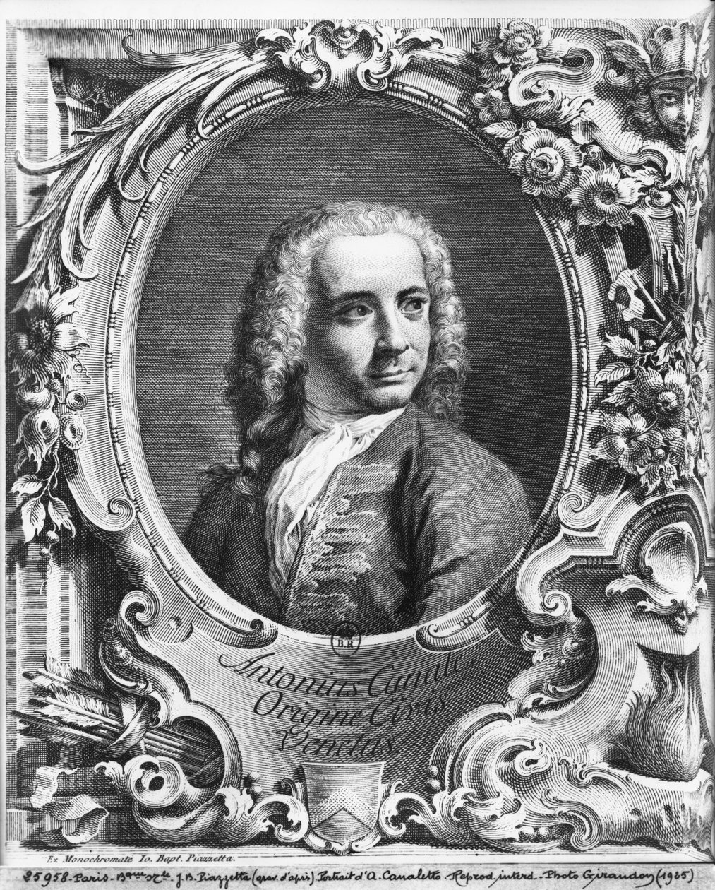 Porträtt av Antonio Canaletto, titelbladsillustration från 