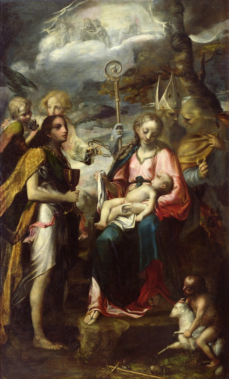 Jungfru och barn och passionens mysterium av Giambattista Tinti