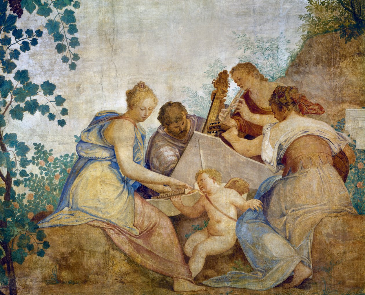 Konsert av Giovanni Battista Zelotti (1526-1578). Italien av Giambattista Zelotti