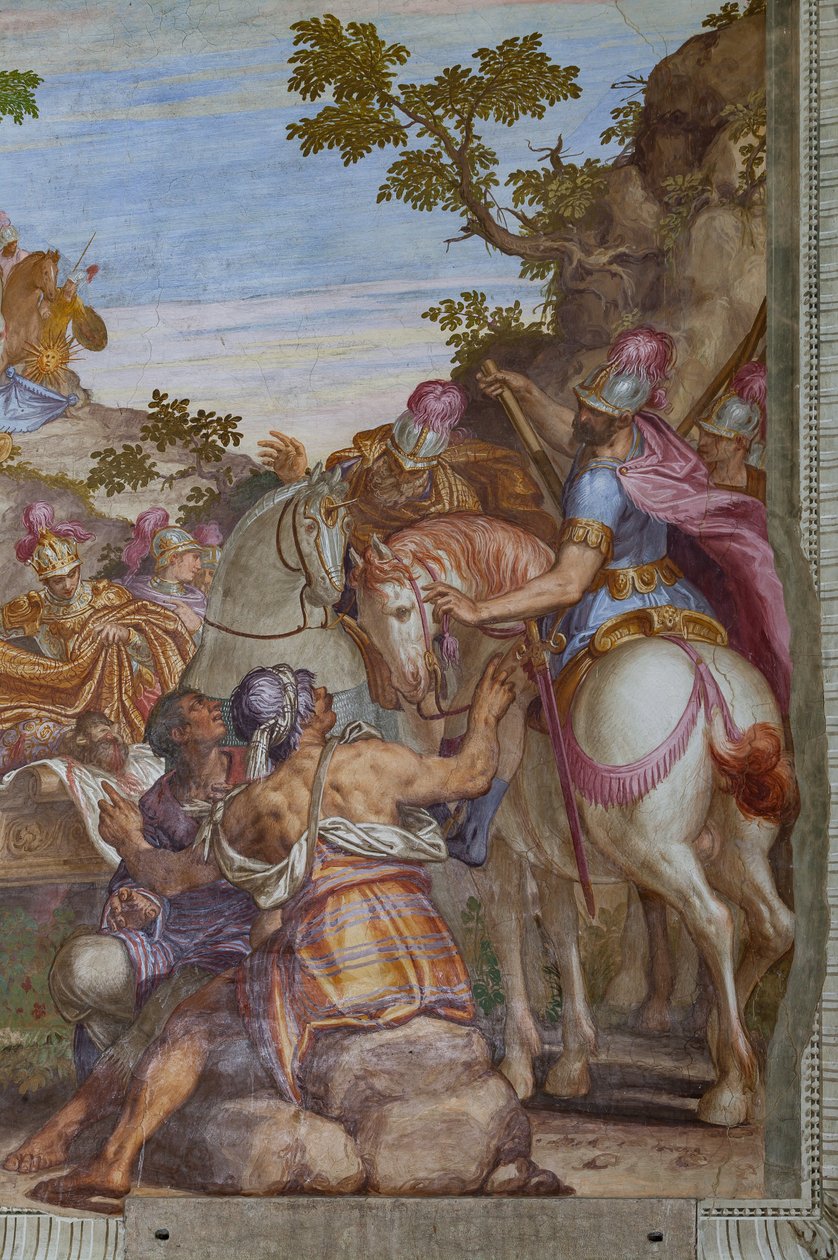 Alexander den store täcker Darius lik med en mantel, Stora salen av Giambattista (1526 78) Zelotti