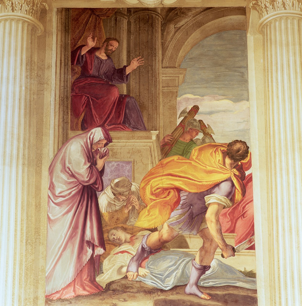 Murder of the Virgin (fresk) av Giambattista (1526 78) Zelotti