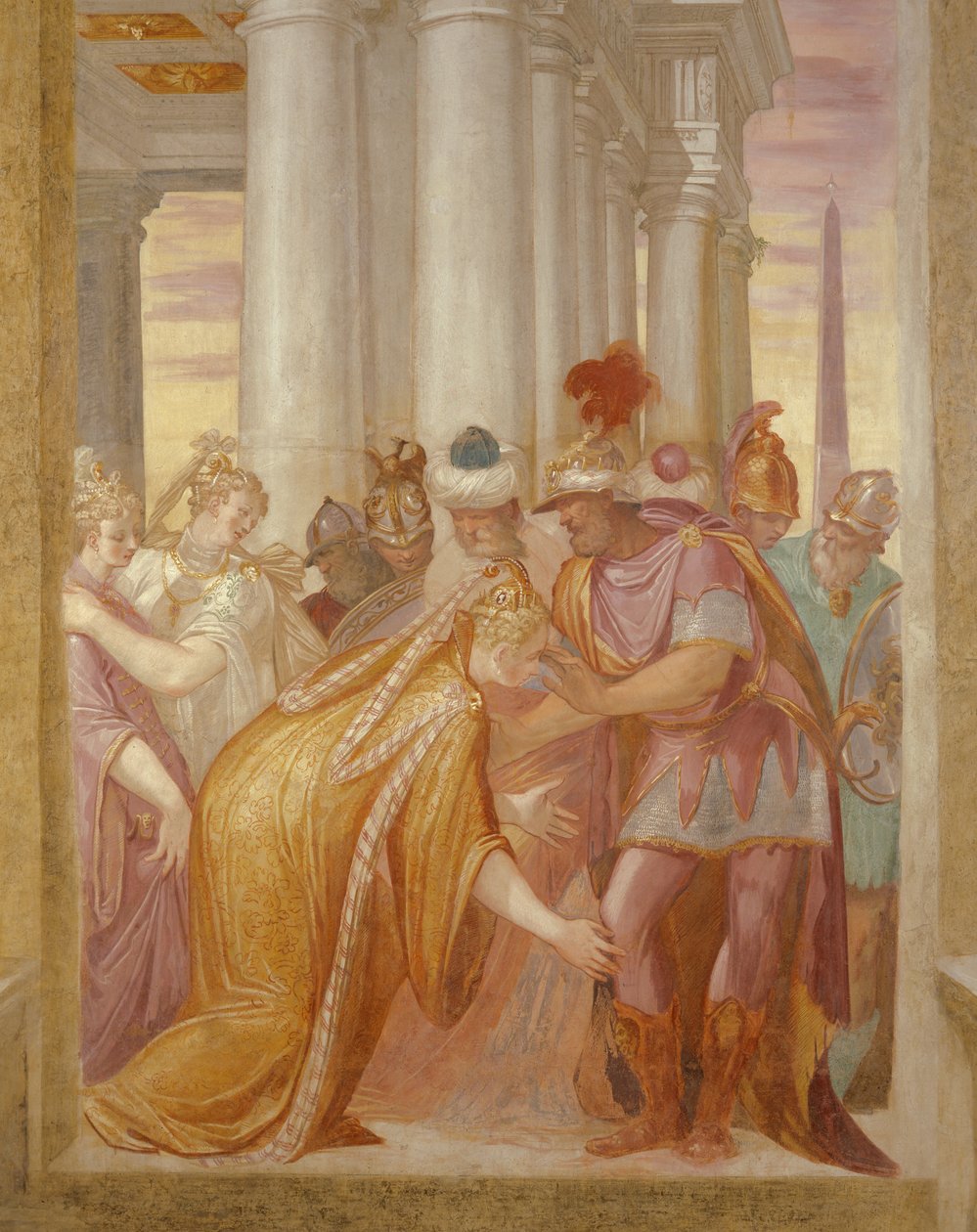 Centralvägg som föreställer Sophonisba som ber om hjälp från Massinissa av Giambattista 1526 78 Zelotti