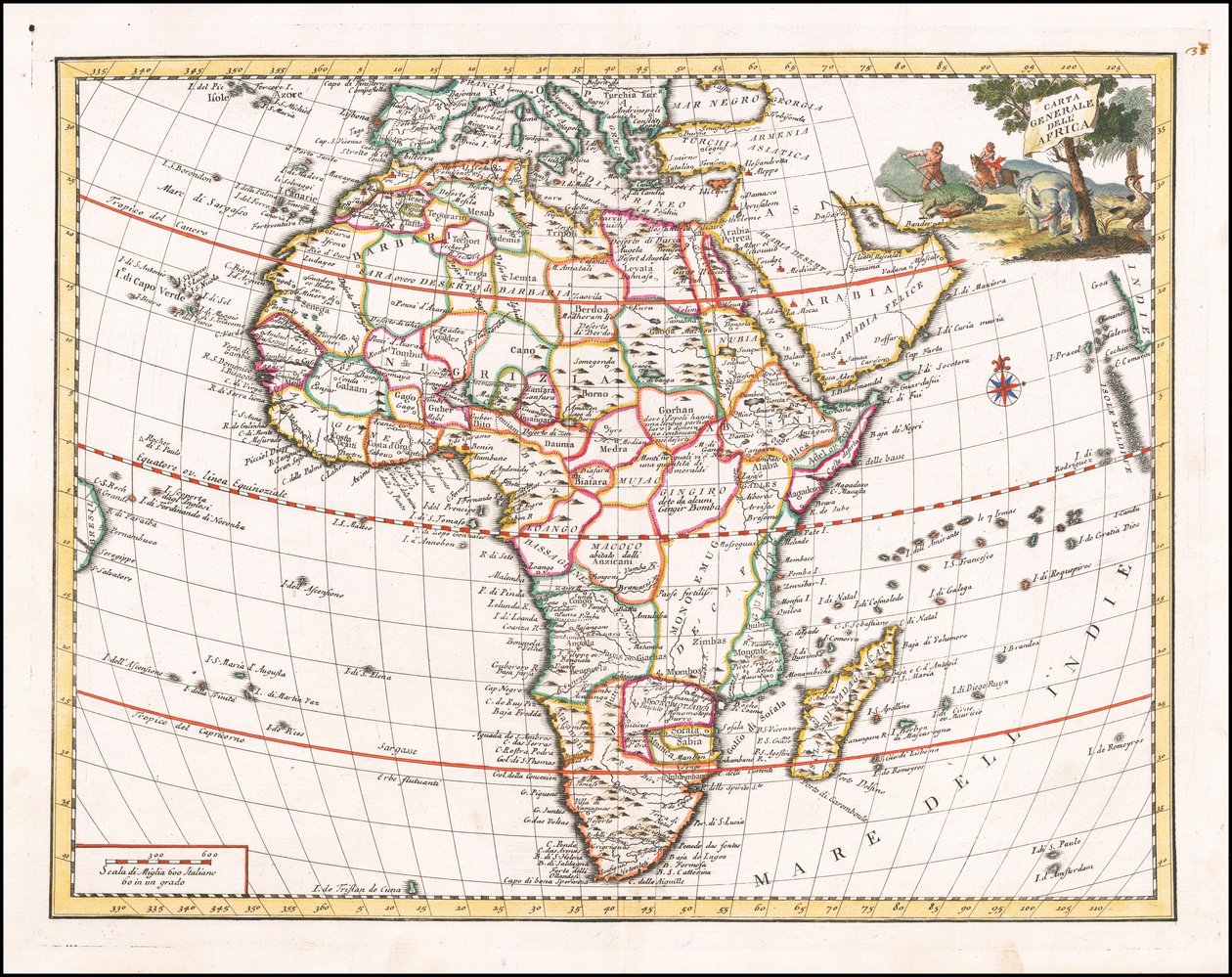 1740 års karta över Afrika av Giambattista Albrizzi av Giambattista Albrizzi