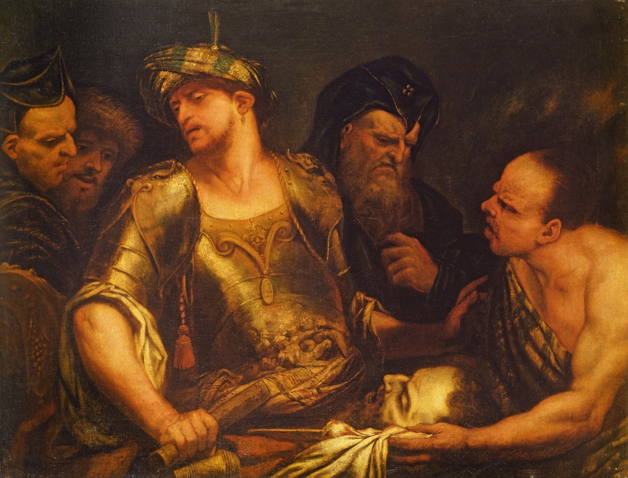 Bödeln presenterar huvudet av Johannes döparen till kung Herodes av Giambattista Langetti
