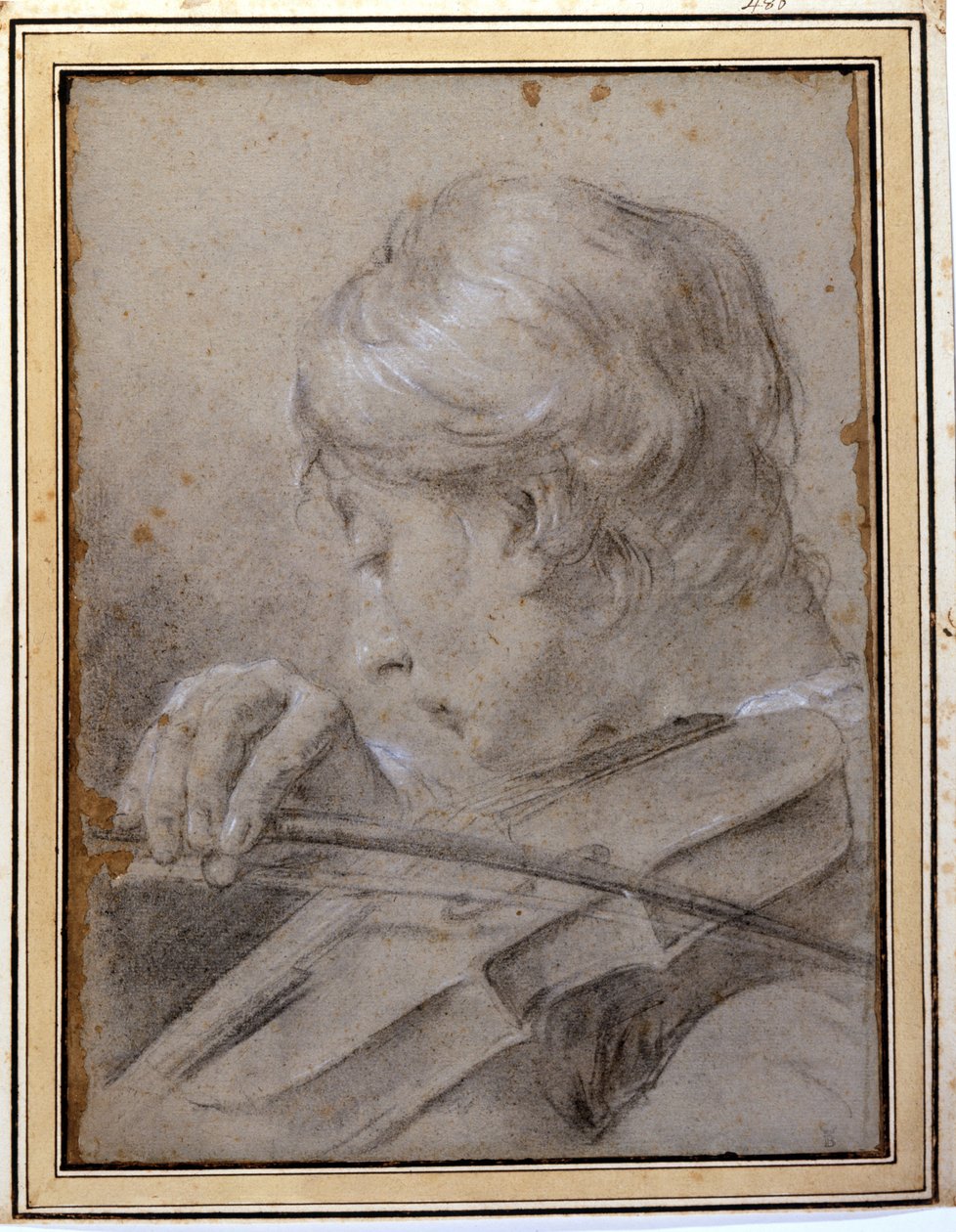 Violinisten. G. P. Piazzetta (1683 - 1754). Milano, Brera. av Giambattista Piazzetta