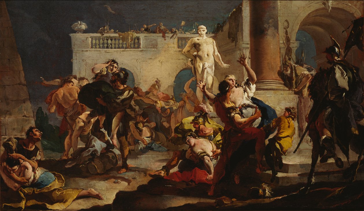 De sabinska kvinnornas våldtäkt, 1718-1719. av Giambattista Tiepolo