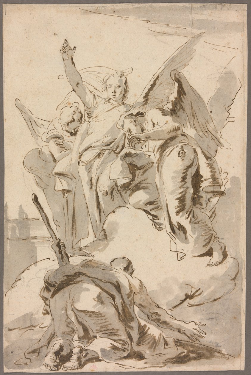 Tre änglar som visar sig för Abraham av Giambattista Tiepolo