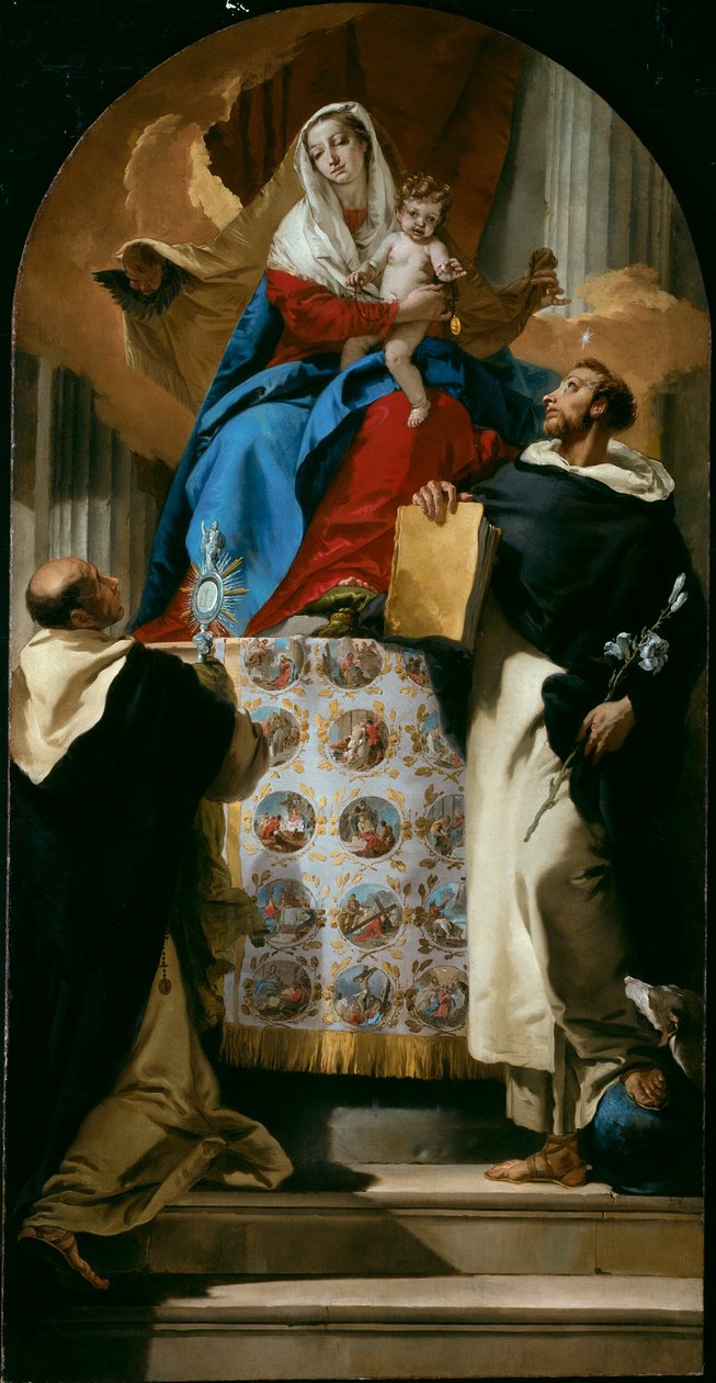 Jungfru och barn med Saints Dominic och Hyacinth av Giambattista Tiepolo