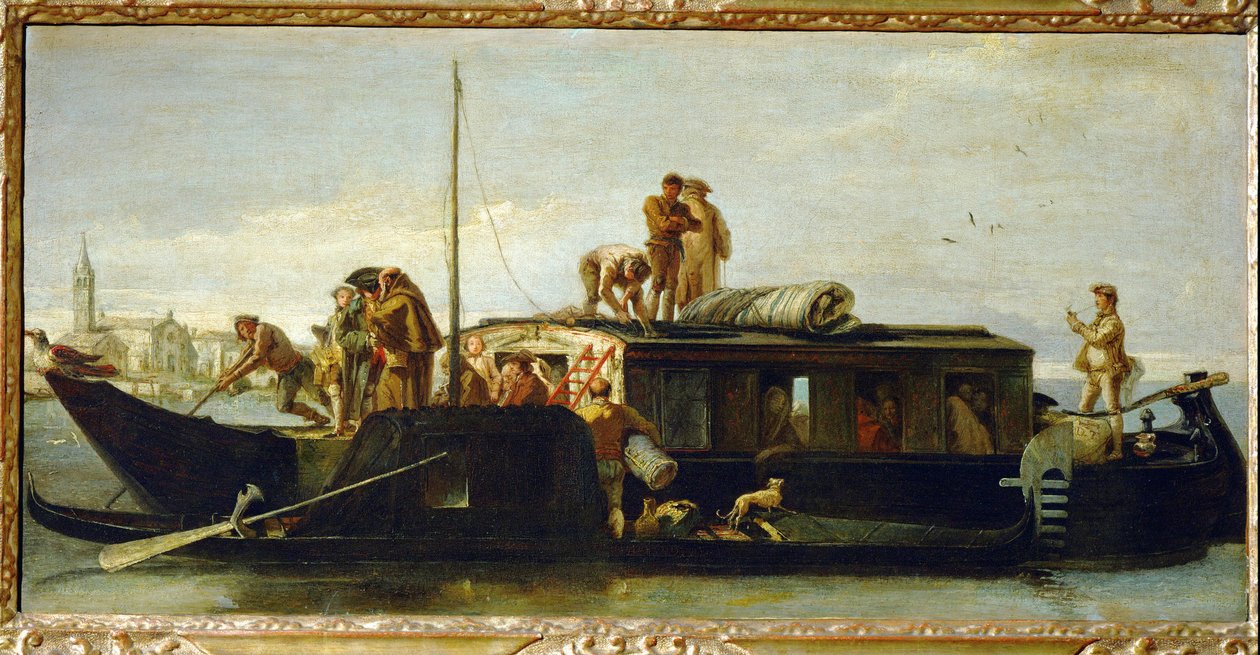 Venetiansk postbåt av Giambattista & Tiepolo Giandomenico (1727-1804) Tiepolo