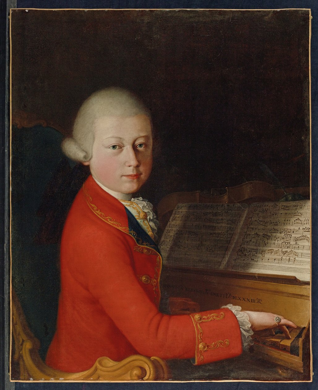 Porträtt av Wolfgang Amadeus Mozart, 13 år, i Verona av Giambettino (attr. to) Cignaroli