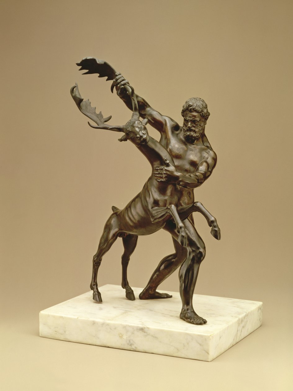 Herkules och den arkadiska hjorten (brons) av Giambologna
