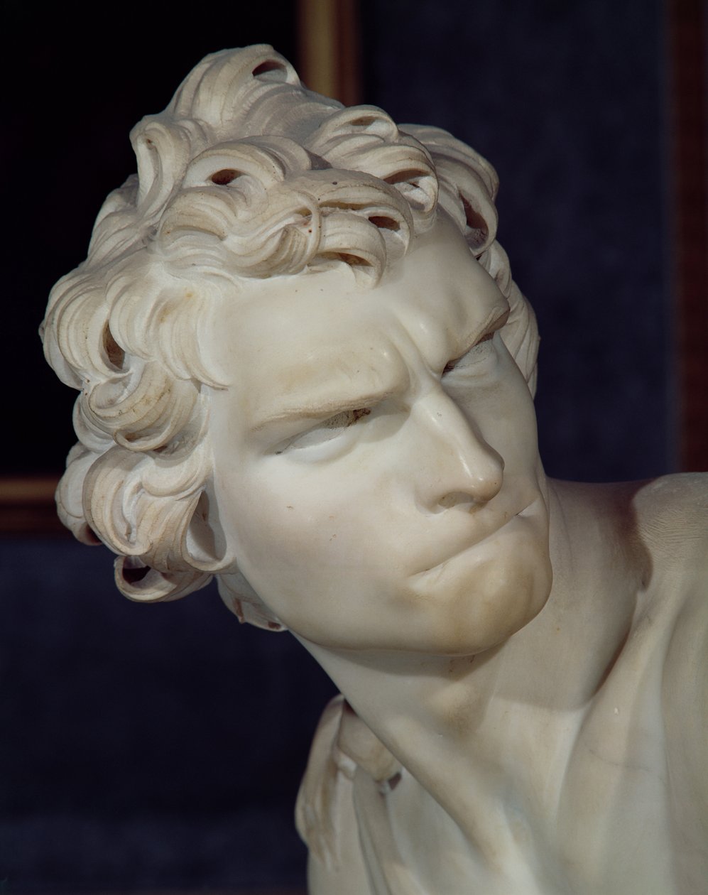 David, detalj av huvudet, 1623-23 marmor av Gian Lorenzo Bernini