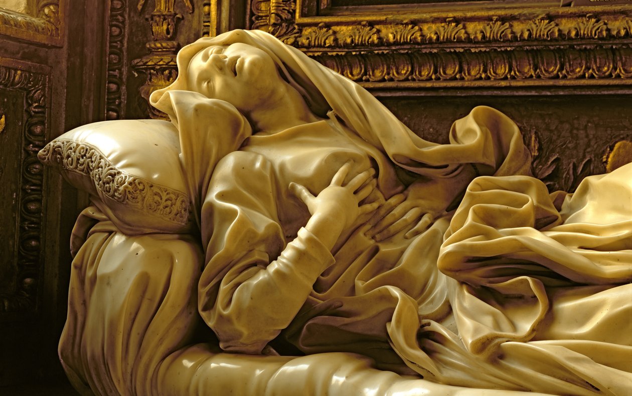 Den saliga Ludovica Albertonis död, från Altieris kapell, 1674 marmordetalj av 96878 av Gian Lorenzo Bernini