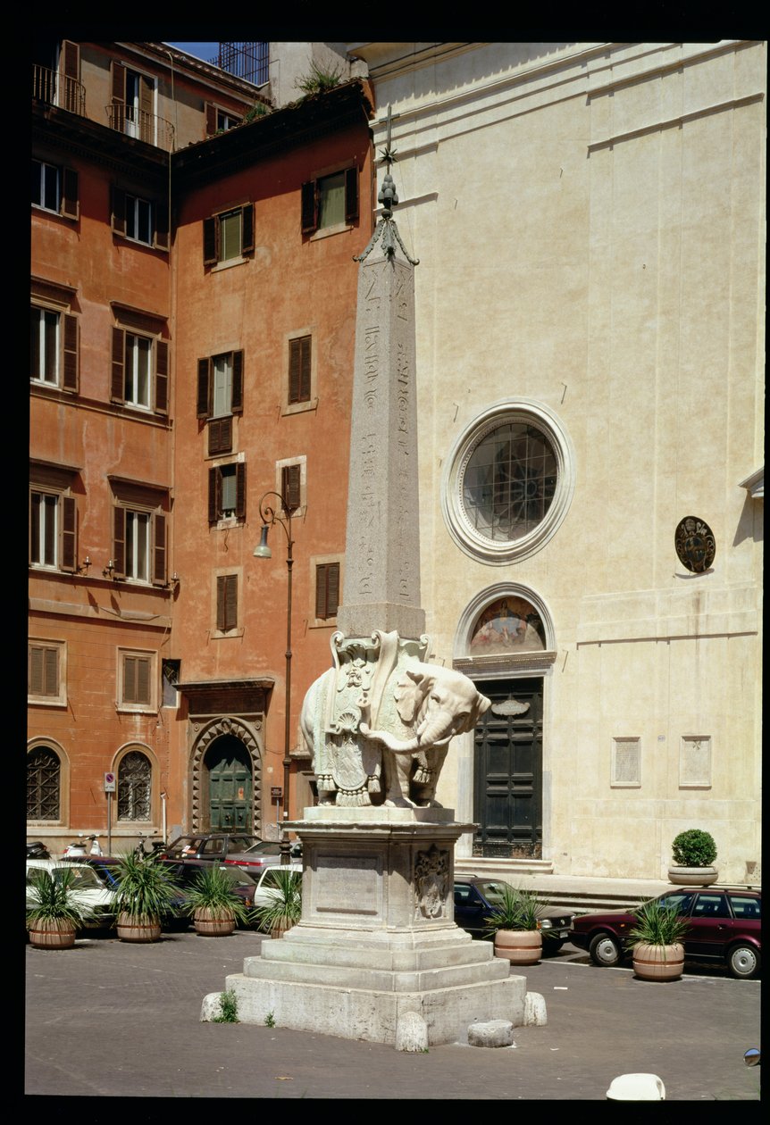 Elefant som bär en egyptisk obelisk, 1667 av Gian Lorenzo Bernini