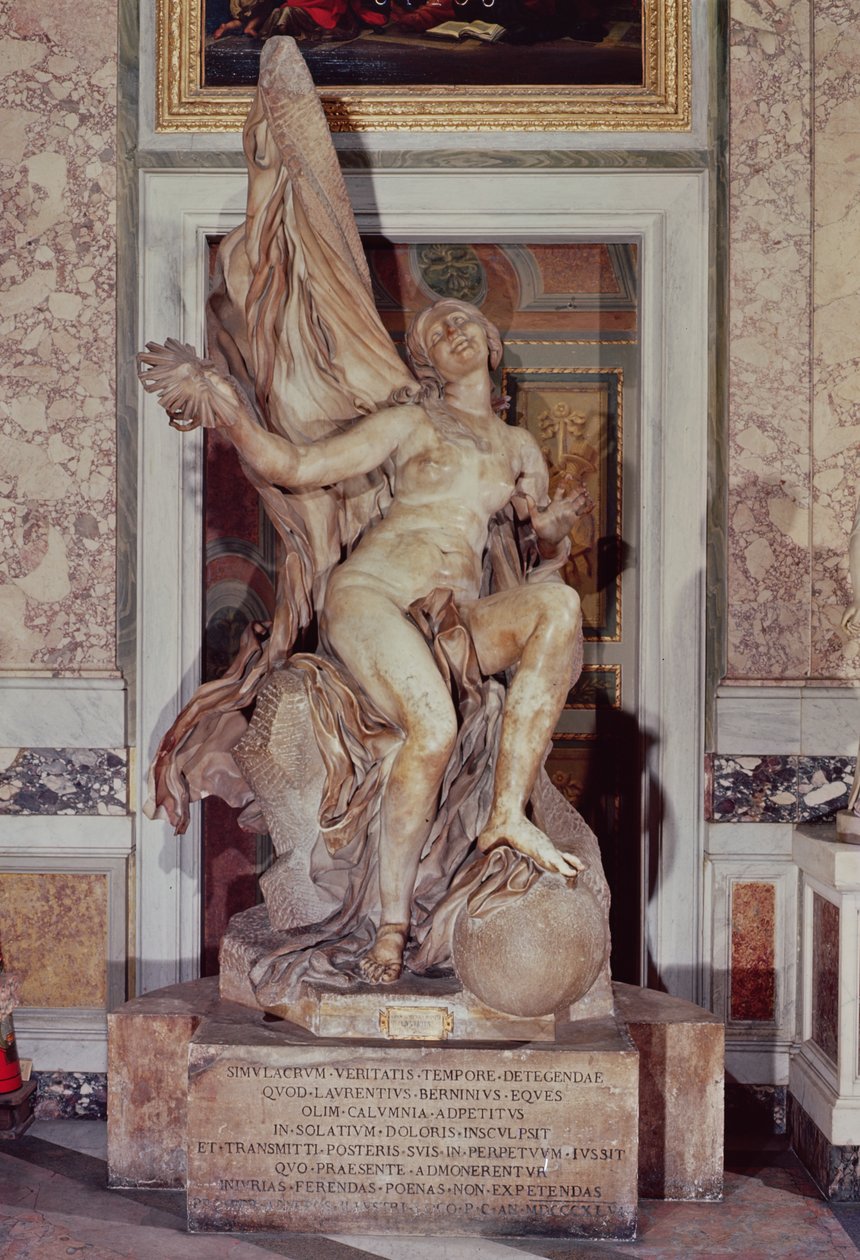 Truth Unveiled by Time, c.1645-52 (marmor) av Gian Lorenzo Bernini