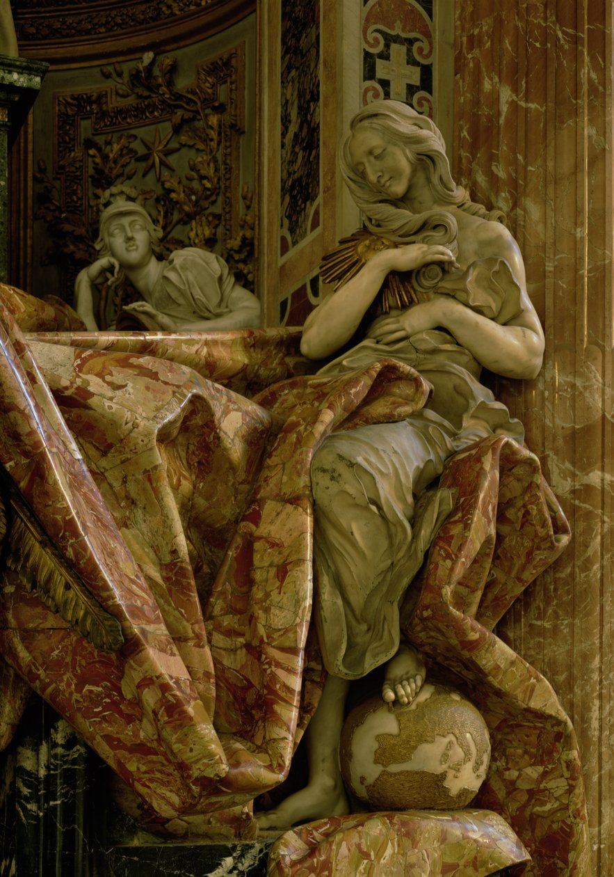 Sanning från monumentet till Alexander VII i norra korsarmen, 1672-78 (marmor och förgylld brons) av Gian Lorenzo Bernini