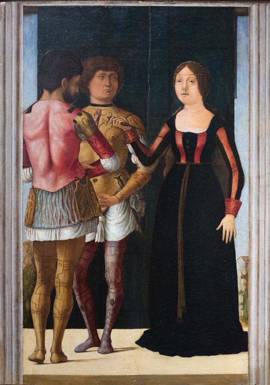 Brutus, Lucretia och Collatinus, ca 1490 (olja och tempera på pannå) av Gian Francesco de