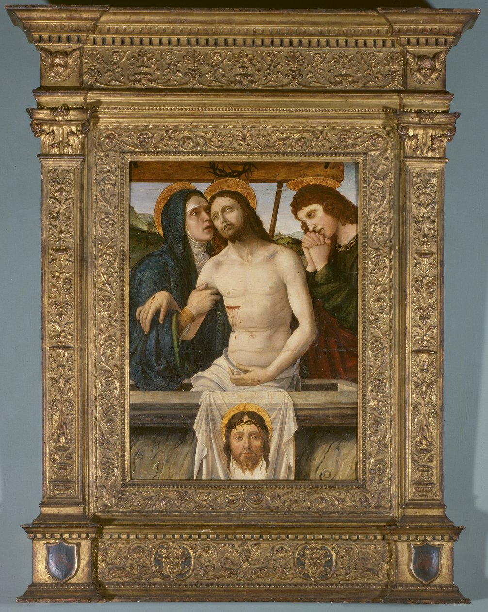 Klagosången över den döde Kristus (tempera på panel) av Gian Francesco de attr.to Maineri