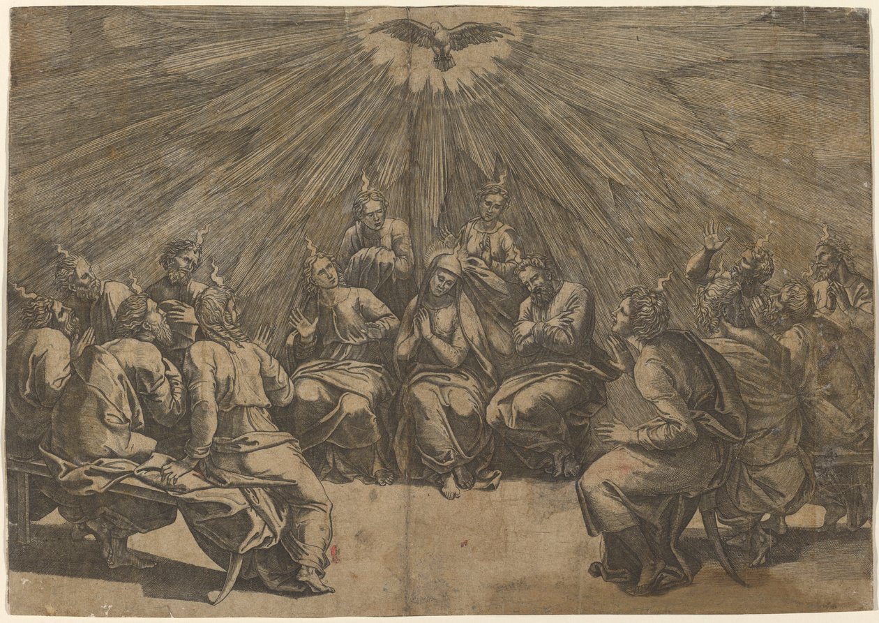 Pingst av Gian Jacopo Caraglio after Raphael