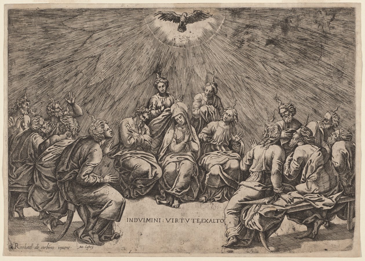 Pingst av Gian Jacopo Caraglio, after Raphael