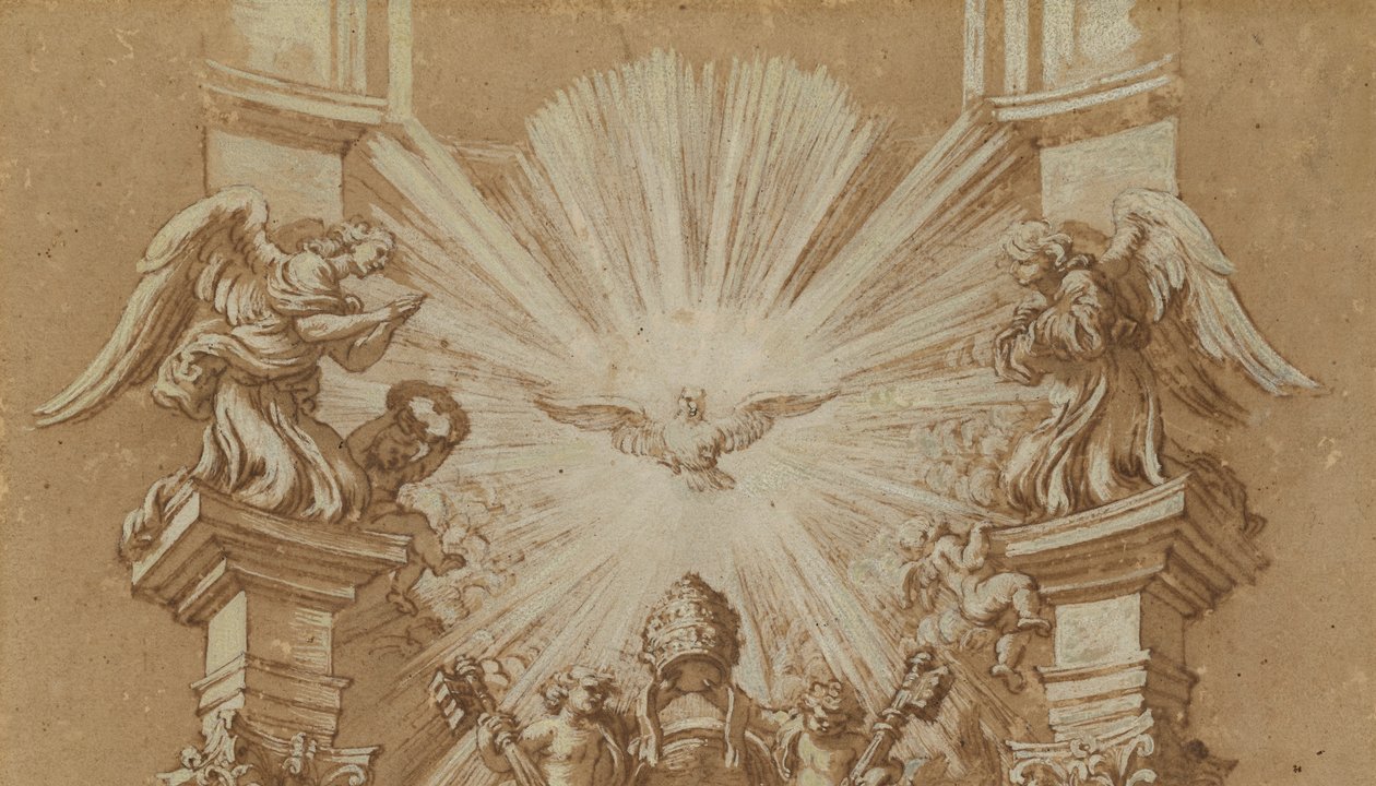 Studera för St. Peters "Cattedra" av Gian Lorenzo (studio of) Bernini