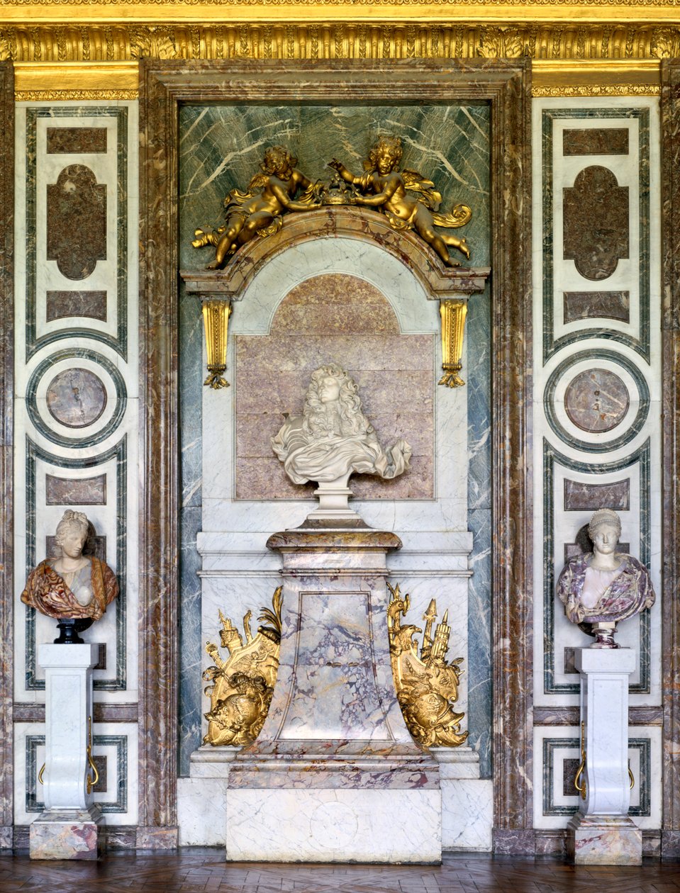 Byst av Ludvig XIV, Salon de Diane, Grand Apartment, Chateau de Versailles, Frankrike, 1600-talet av Gian Lorenzo Bernini