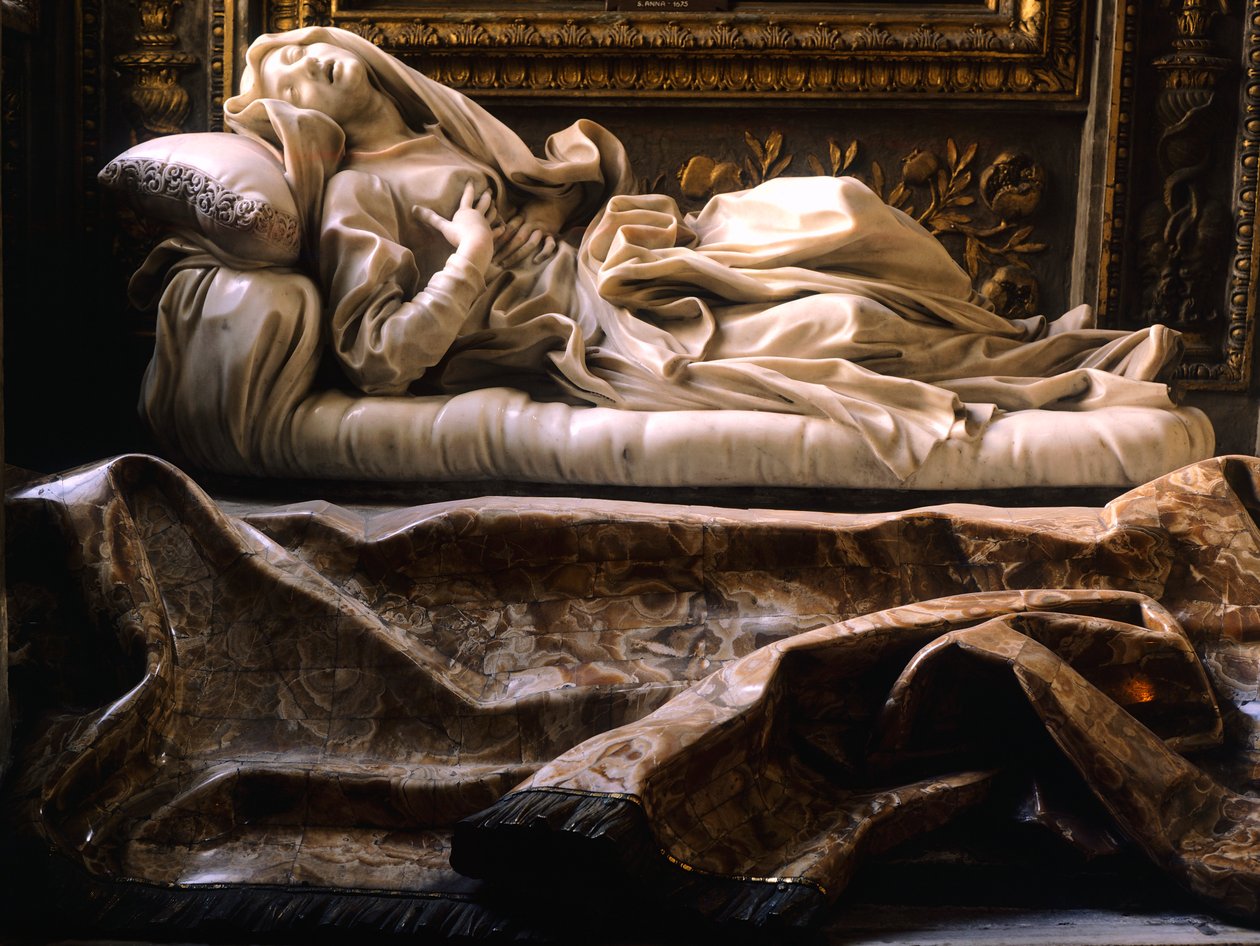Italien, Rom, San Francesco Ripas kyrka, välsignade Ludovica Albertoni av Gian Lorenzo Bernini